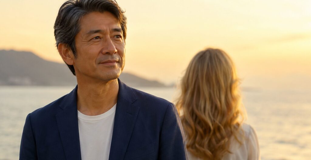 50代男性と外国人女性の国際結婚の可能性を考えるイメージ画像